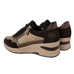Rieker Sneaker N9301-91 Beige Zwart Goud Verwisselbaar Voetbed - 4061811617760