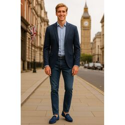 Adventure Instapper Milano Blauw Suede Leer High Soft Insole - 8951005742810