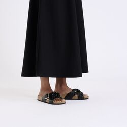 Birkenstock Slipper Siena Flower II Embellishment 1026734 Zwart Smal - 4066648094487