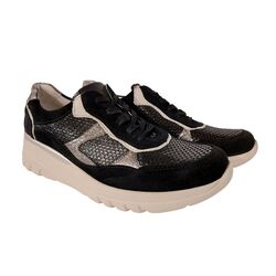 Waldlaufer Sneaker 927004 700 681 Zwart Beige Combi Wijdte H - 4069134241150