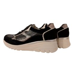 Waldlaufer Sneaker 927004 700 681 Zwart Beige Combi Wijdte H - 4069134241150