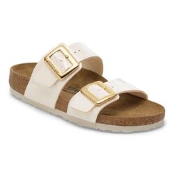 Birkenstock Slipper 1030258 Sydney Cushion Buckle Shiny Snake Cream Smal - 4067707323807
