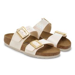 Birkenstock Slipper 1030258 Sydney Cushion Buckle Shiny Snake Cream Smal - 4067707323807