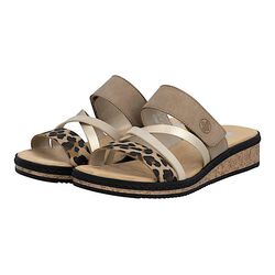Rieker Slipper V3652-62 Beige Combi Zacht Voetbed - 4061811875948