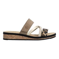 Rieker Slipper V3652-62 Beige Combi Zacht Voetbed - 4061811875917
