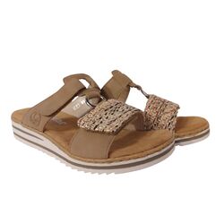 Rieker Slipper V06P9-60 Beige Zacht Voetbed - 4066707993553