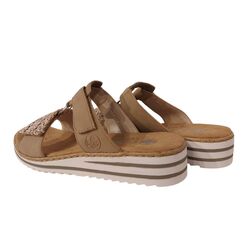 Rieker Slipper V06P9-60 Beige Zacht Voetbed - 4066707993553