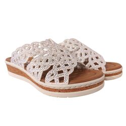 Rieker Slipper V4189-80 Wit - 4066707180311