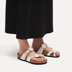 Birkenstock Teenslipper Mayari Flower Embellishment Wit Breed - 4067707899678
