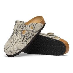 Birkenstock Slipper Boston Rivet Logo 1033086 Snake Oyster Smal - 4067708248086