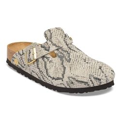 Birkenstock Slipper Boston Rivet Logo 1033086 Snake Oyster Smal - 4067708248123