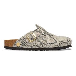 Birkenstock Slipper Boston Rivet Logo 1033086 Snake Oyster Smal - 4067708248086