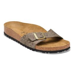 Birkenstock Slippers Madrid 1033186 Leo Gray Taupe Smal - 4067708289263