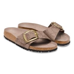 Birkenstock Slippers Madrid Big Buckle 1032935 Python Gray Taupe Smal - 4067708207922