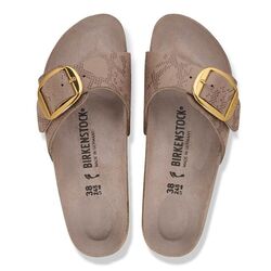 Birkenstock Slippers Madrid Big Buckle 1032935 Python Gray Taupe Smal - 4067708207922