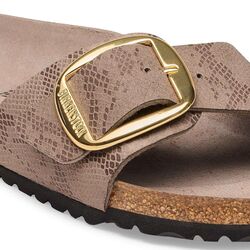 Birkenstock Slippers Madrid Big Buckle 1032935 Python Gray Taupe Smal - 4067708207960