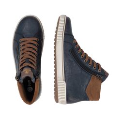 Rieker Remonte Veterboot D0772-16 Blauw Combi Warm Gevoerd - 4066707153070