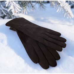 Adventure Dames Handschoenen Warm Natuurlijk Gevoerd Black Suede - 8785342099562