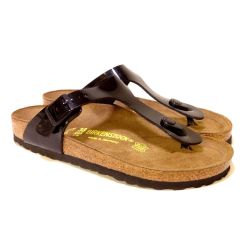 Birkenstock Gizeh Teenslippers Breed Zwart Lak 0043661 - 4013871907725