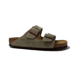 Birkenstock Slipper Arizona 0951303 Taupe Suède Zacht Voetbed Smal - 4040714342634