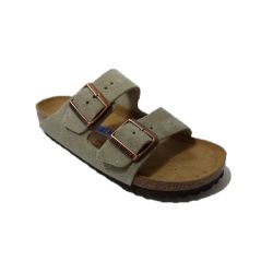 Birkenstock Slipper Arizona 0951303 Taupe Suède Zacht Voetbed Smal - 4040714342634
