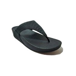 Fitflop Slipper Lulu Perf Toe-Post Zwart - Fitflop Slippers Lulu Perf Toe-Post Zwart