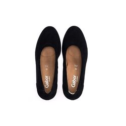 Gabor Pump 26.180.47 Zwart Suède Wijdte H Uitneembaar Voetbed - 4065171404169