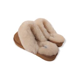 Van Driel Shoes Pantoffel Sheepskin Scuff Sis Cognac Bruin - 8951005738653