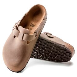 Birkenstock Slipper Boston 1019484 Tabacco Brown Nubuck Smal - 4061416495206