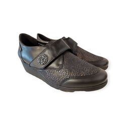 Mephisto Mobils Klittenbandschoen Branda Zwart Blauw - 3597436149375