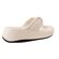 Fitflop Slipper F-Mode Knot Soft-Leather Flatform Toe-Post Beige - 197533498470