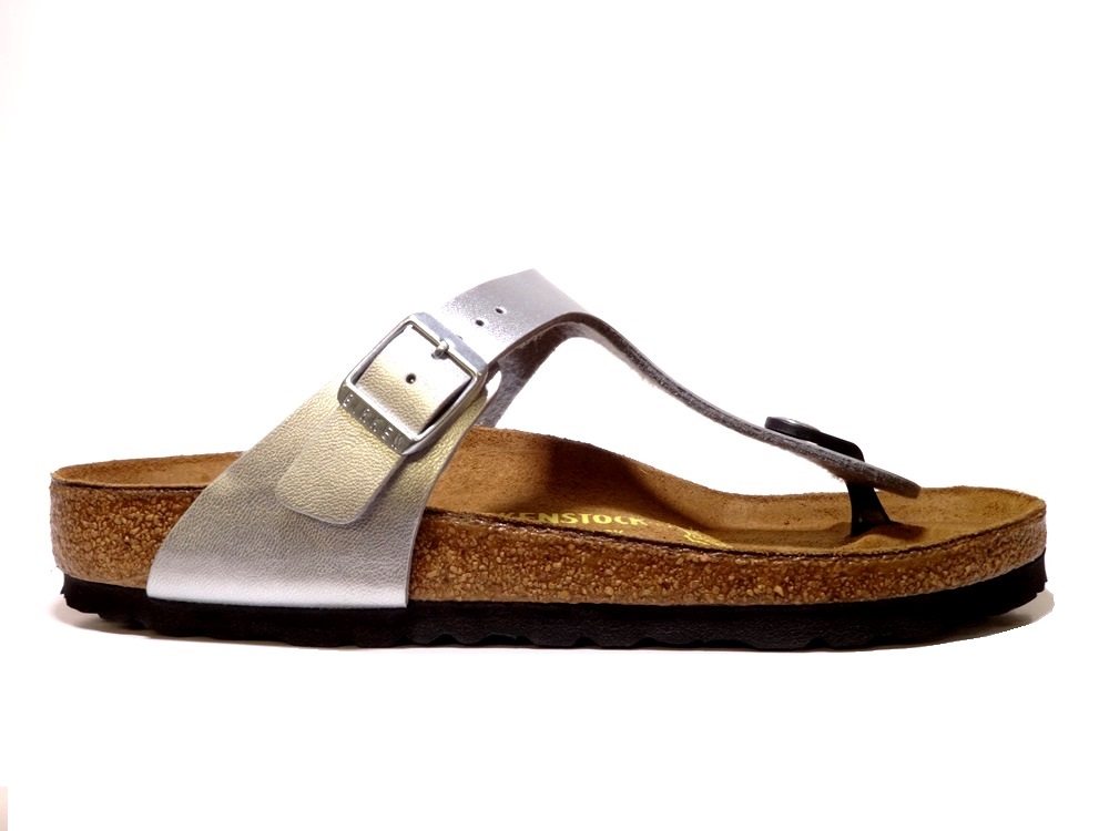 Birkenstock Gizeh Teenslippers Breed Zilver 043851 - Van Driel Schoenen