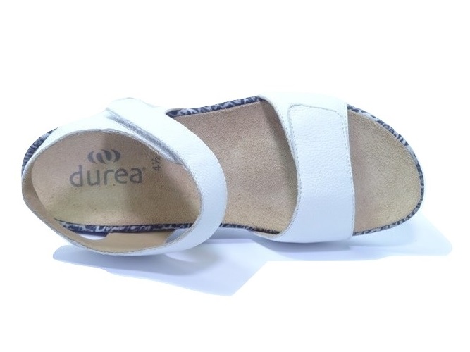 Durea Dames Sandalen Wit print 2klit H sandaal | Van den Assem