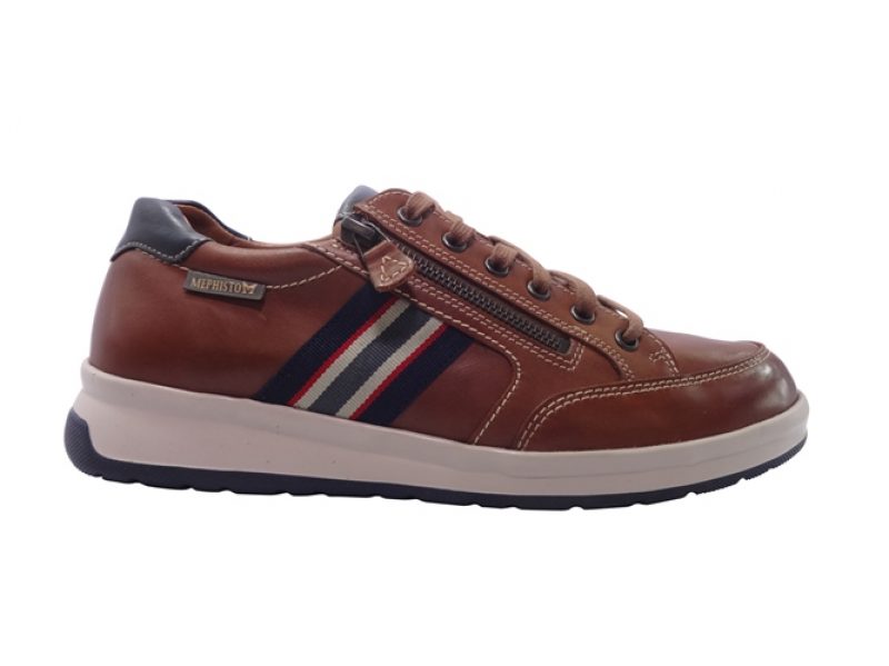 Mephisto Lisandro Sneakers Hazelnut Bruin Leer Verwisselbaar Voetbed - Van  Driel Schoenen