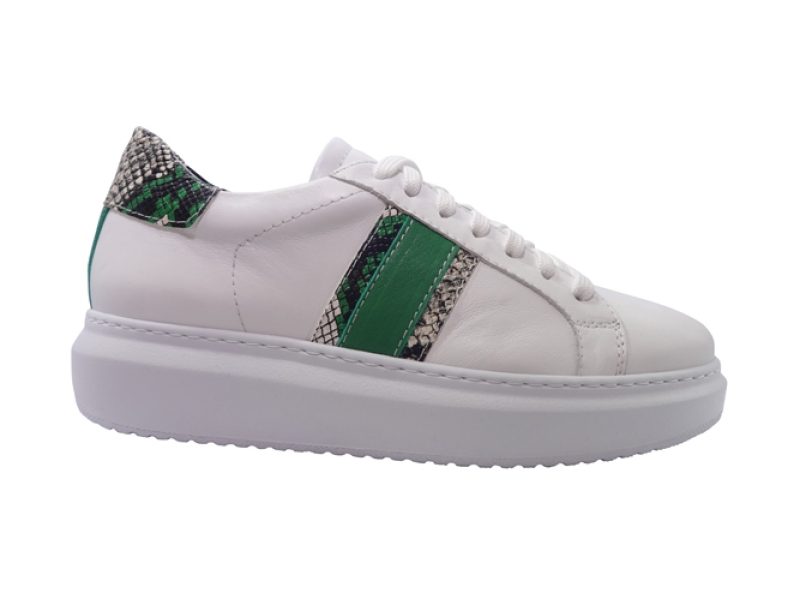 Van Driel Exclusive Sneakers Dordrecht Wit Groen - Van Driel Schoenen