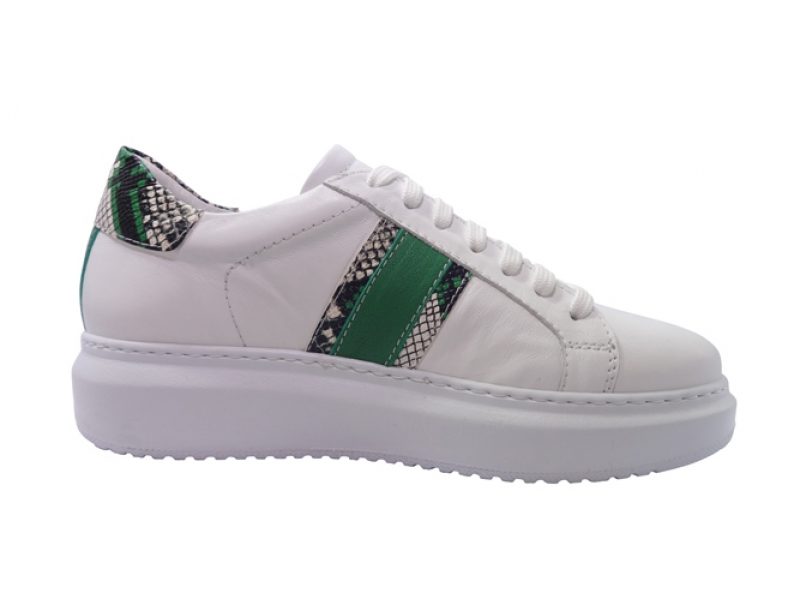 Van Driel Exclusive Sneakers Dordrecht Wit Groen - Van Driel Schoenen