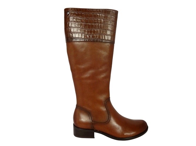 Caprice Lange Laars 9 25535 25 Cognac Kroko Combi - Van Driel Schoenen